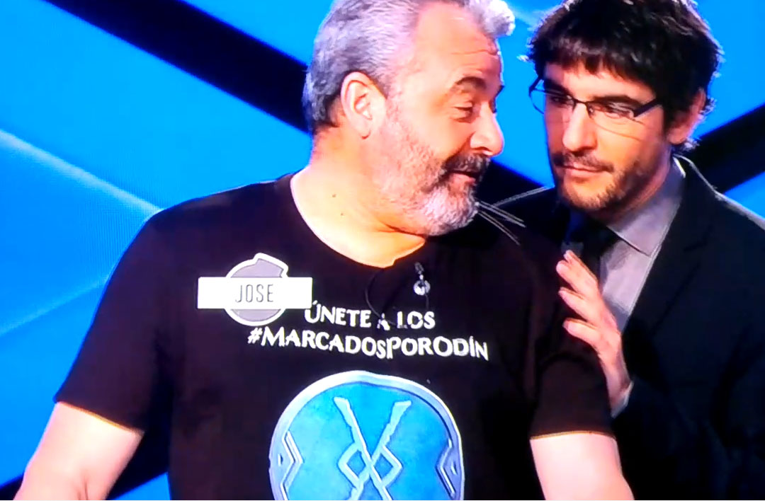José Pinto de Los Lobos lleva la camiseta de los #MarcadosporOdín en Boom de antena 3TV